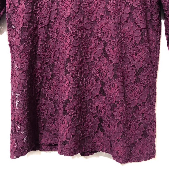 Denver Hayes | Purple Floral Lace Top | Size XL - Picture 3 of 14